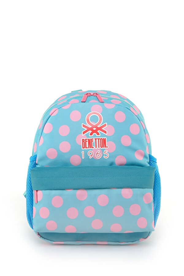 United Colors of Benetton . Puantiyeli Kız Çocuk Anaokul Çantası Pembe-Turkuaz