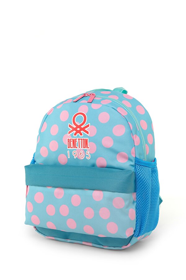 United Colors of Benetton . Puantiyeli Kız Çocuk Anaokul Çantası Pembe-Turkuaz