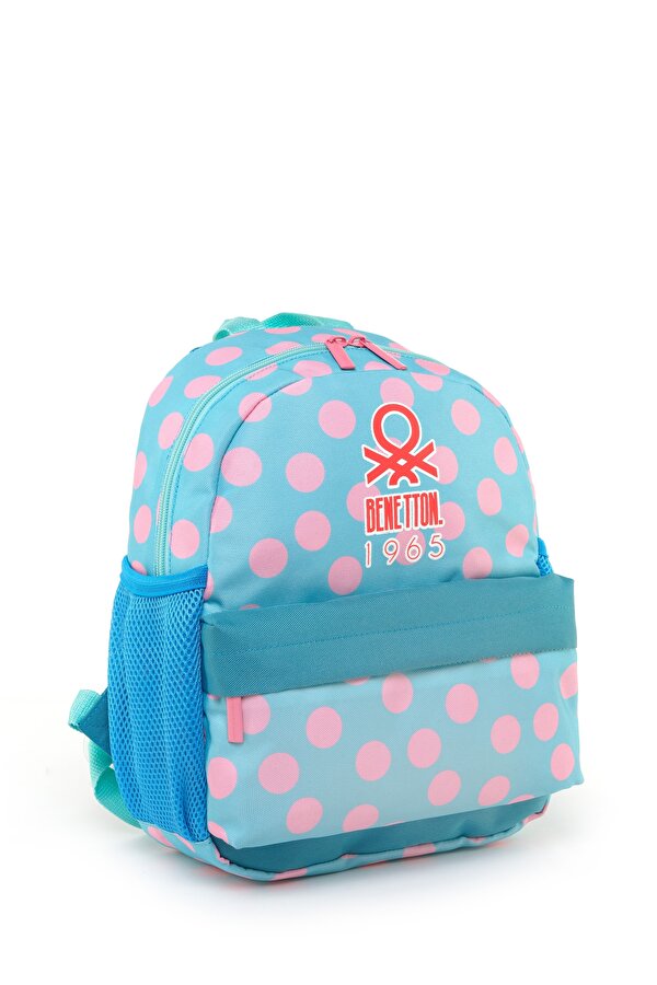 United Colors of Benetton . Puantiyeli Kız Çocuk Anaokul Çantası Pembe-Turkuaz