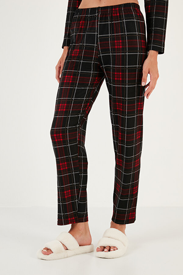 Lela Bayan Pijama Takımı 6095660W4 ANTRASİT-KIRMIZI