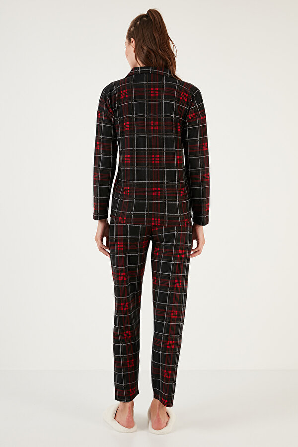 Lela Bayan Pijama Takımı 6095660W4 ANTRASİT-KIRMIZI