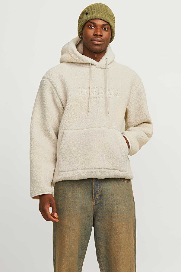 Jack & Jones JORFREDERIKSBERG TEDDY SW Ekru Erkek Polar Sweatshirt