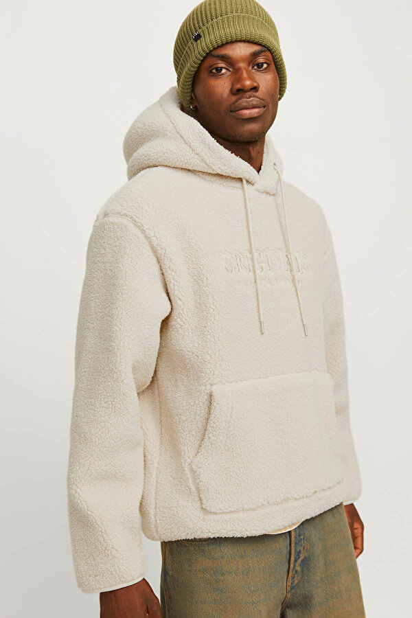 Jack & Jones JORFREDERIKSBERG TEDDY SW Ekru Erkek Polar Sweatshirt