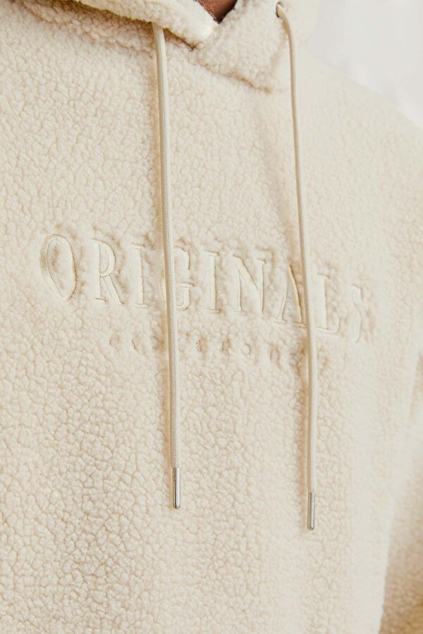 Jack & Jones JORFREDERIKSBERG TEDDY SW Ekru Erkek Polar Sweatshirt
