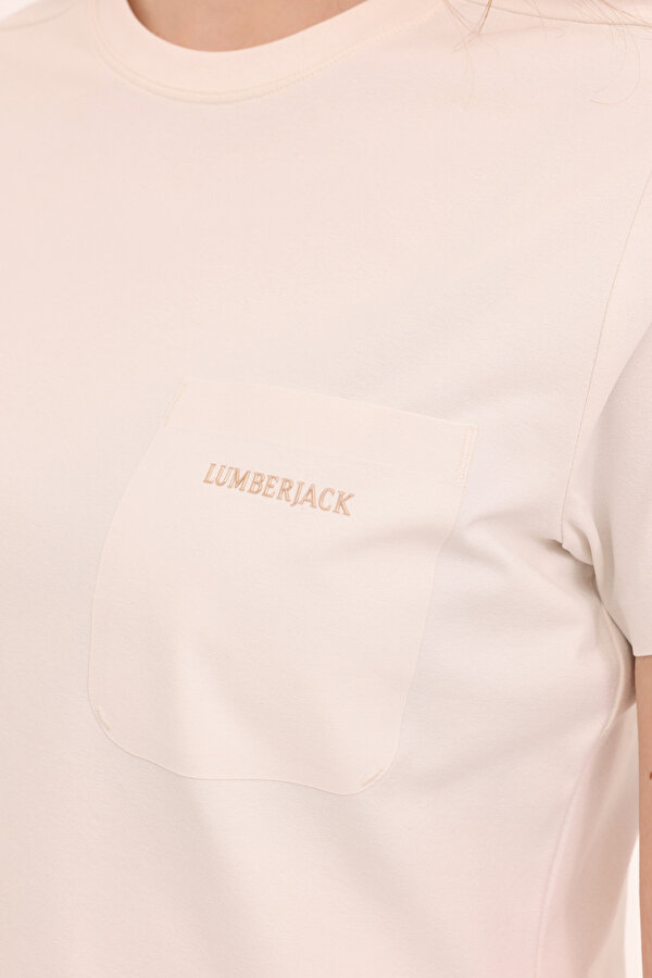Lumberjack WL DARLA 11BEF009 4FX Ekru Kadın Kısa Kol T-Shirt