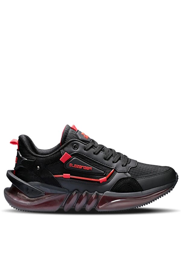 Slazenger Zenon 4K Erkek Spor Ayakkab Yuruyu Siyah K rm z Ayakkab