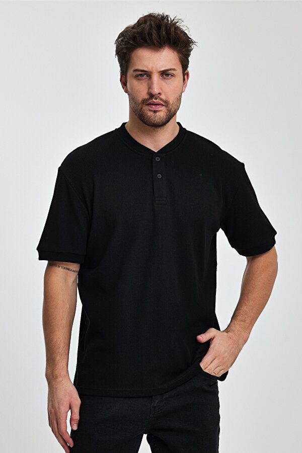 Rodi Erkek Önü Düğmeli Bisiklet Yaka T-shirt RD24YE002737