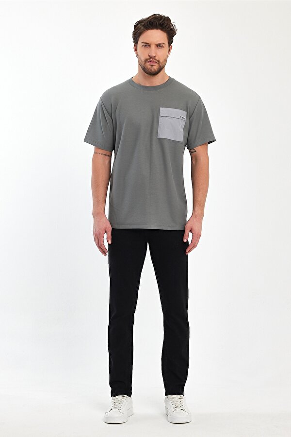 Rodi Erkek Önü Tek Cep Baskılı Bisiklet Yaka T-shirt RD24YE002351