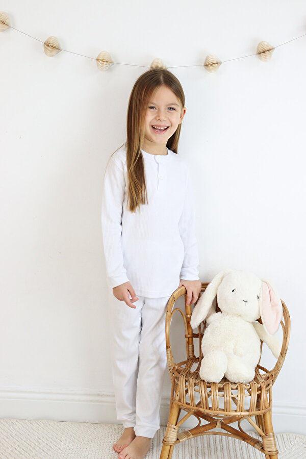 Harika Kids Kız Çocuk Interlok Kumaş Orta Kalınlıkta Pamuklu Pijama Takımı