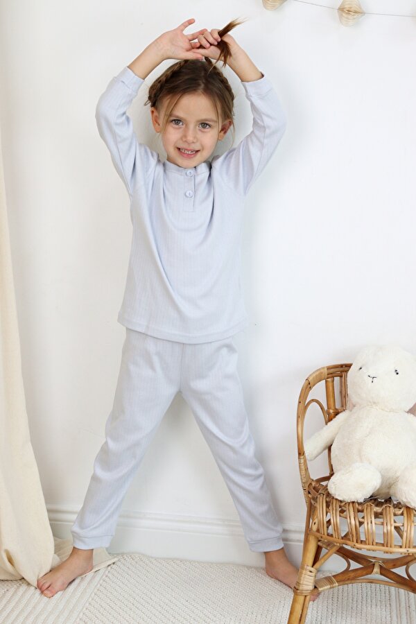 Harika Kids Kız Çocuk Interlok Kumaş Orta Kalınlıkta Pamuklu Pijama Takımı