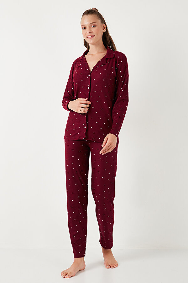 Lela Bayan Pijama Takımı 60956601 BORDO