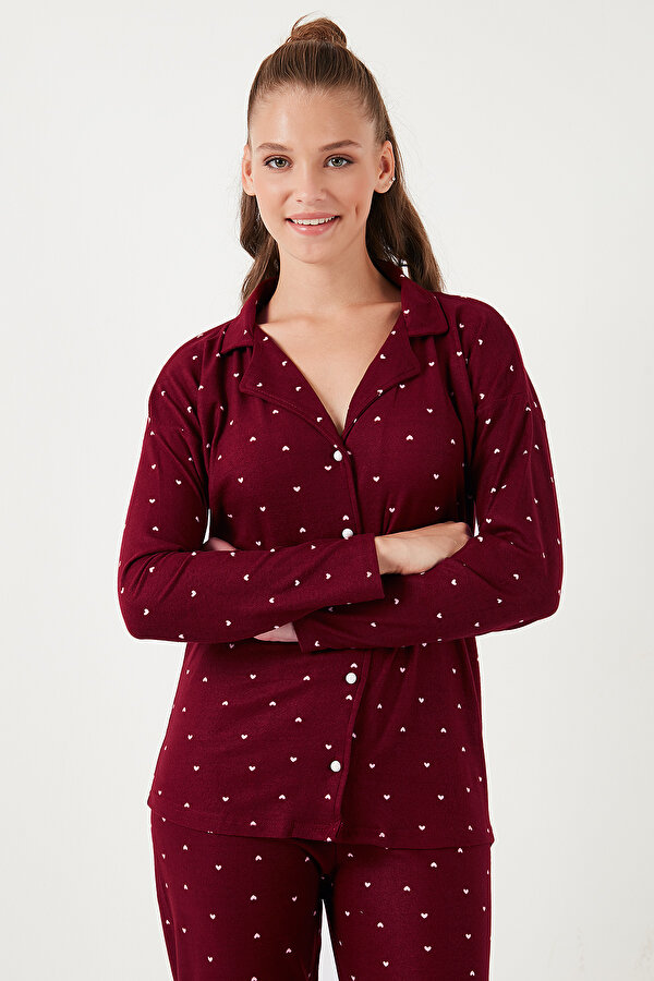 Lela Bayan Pijama Takımı 60956601 BORDO
