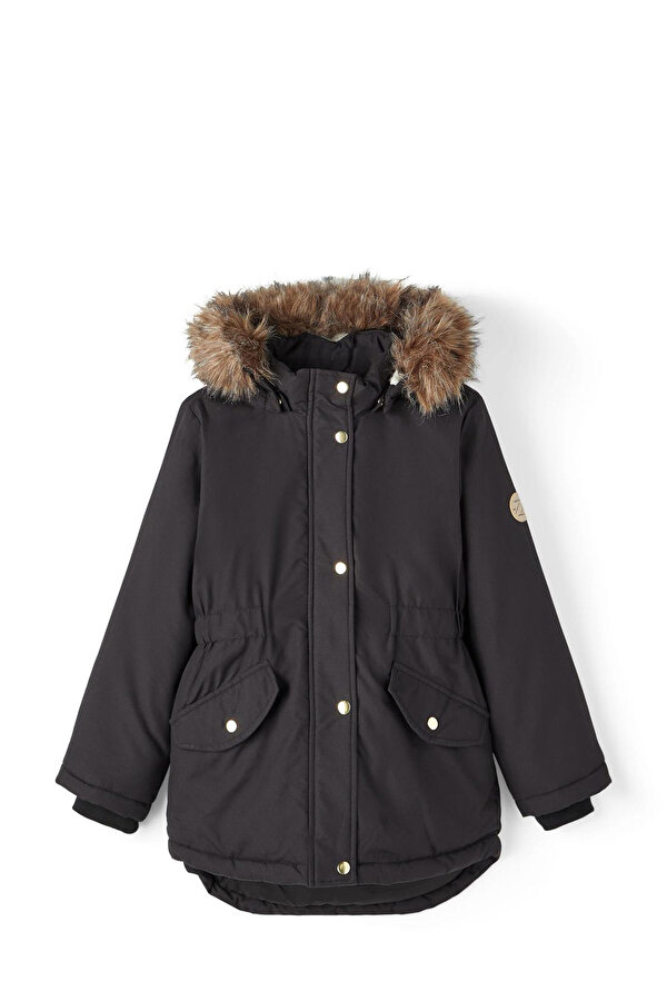 Name It NKFMARLIN PARKA JACKET Siyah Kız Çocuk Kaban