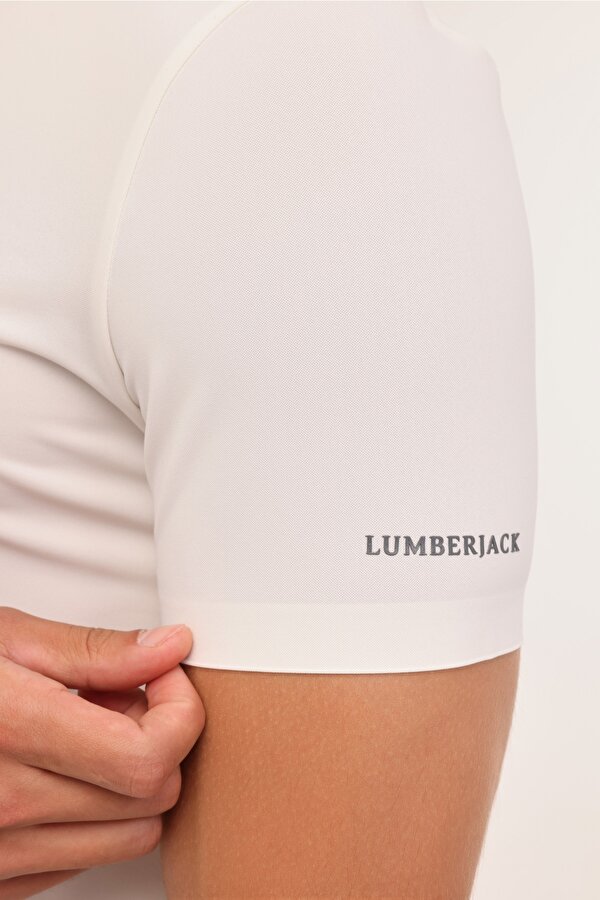 Lumberjack Ml Hest 12C-Qa1001 4Fx Экрю Мужчина Рубашка-Поло