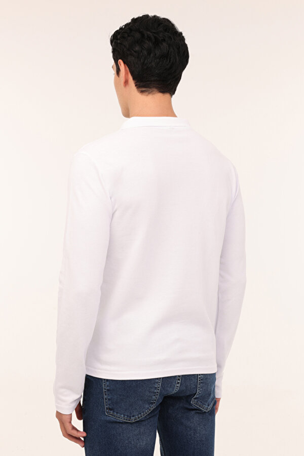 Kinetix MB SN329 UKOL POLO 4PR Beyaz Erkek Uzun Kol T-Shirt