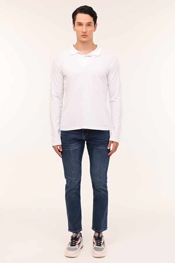 Kinetix MB SN329 UKOL POLO 4PR Beyaz Erkek Uzun Kol T-Shirt