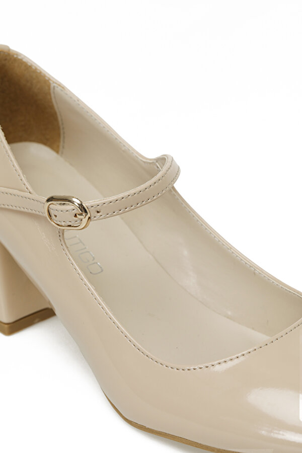 Butigo 24S-400 5FX Bej Kadın Topuklu Ayakkabı