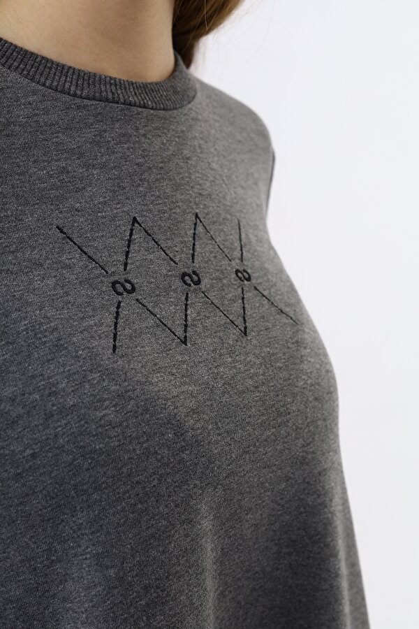 Toontoy Kids Toontoy Kız Çocuk Bisiklet Yaka İki Yani Gizli Cepli Nakışlı Elbise