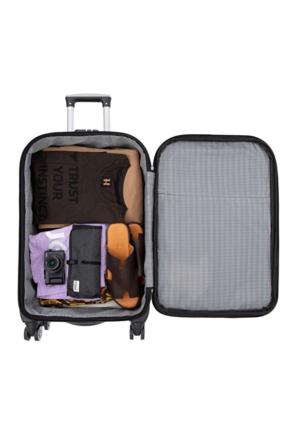 Louisiana Polo 3'lü Valiz Seti 4 Teker Kumaş Valiz Antrasit 1081