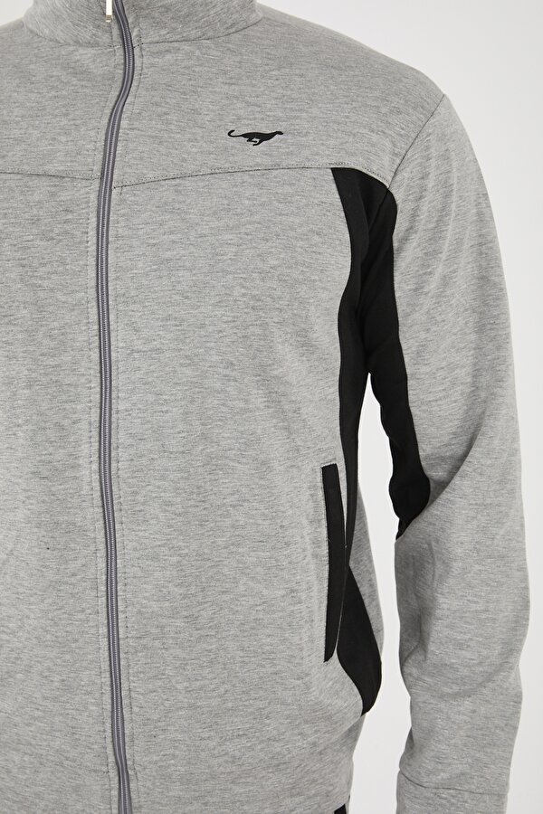 DECAS PEELER Dik Yaka Düz Paça Eşofman Takım - Gri