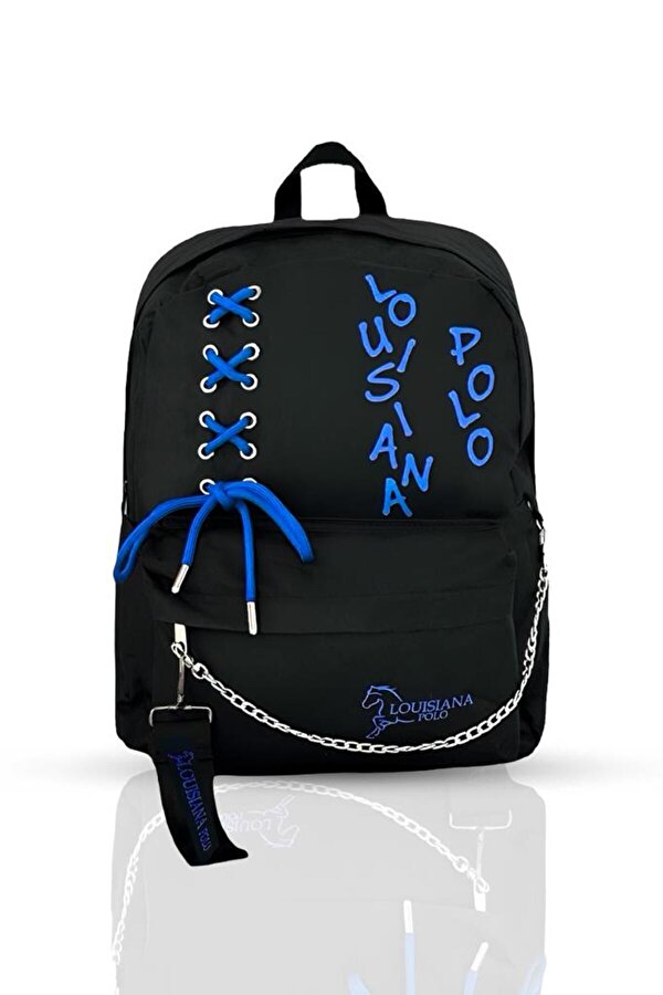Louisiana Polo Laptop Bölmeli Okul Çantası Siyah Mavi 1141