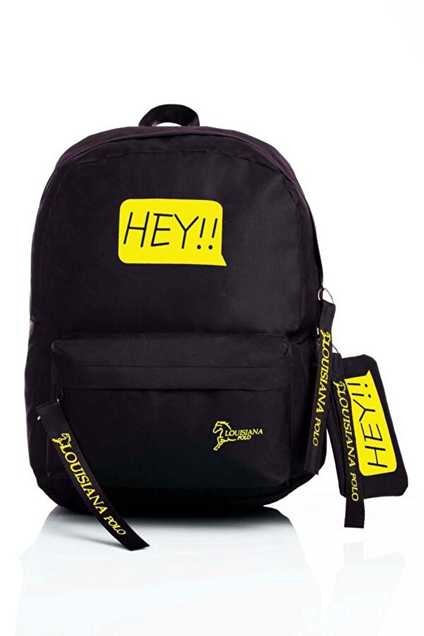 Louisiana Polo Laptop Bölmeli Okul Çantası Hey!!! Siyah Sarı 1525