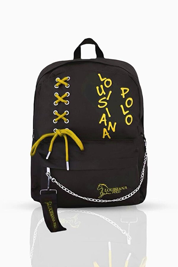 Louisiana Polo Laptop Bölmeli Okul Çantası Siyah Sarı 1141