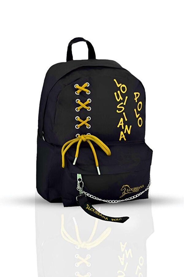 Louisiana Polo Laptop Bölmeli Okul Çantası Siyah Sarı 1141