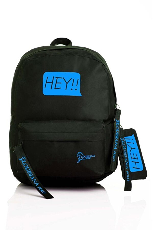 Louisiana Polo Laptop Bölmeli Okul Çantası Hey!!! Siyah Mavi 1525