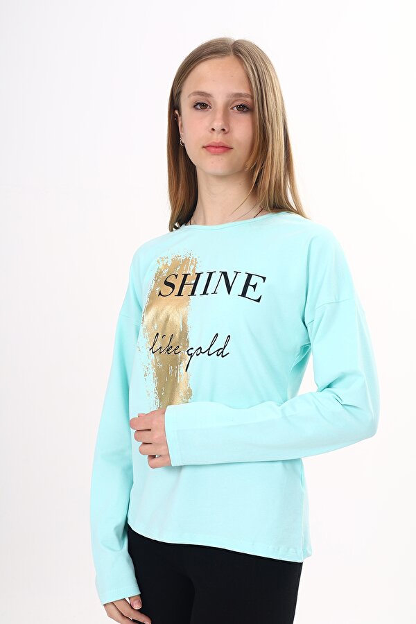 Toontoy Kids Toontoy Kız Çocuk Sweatshirt Shine Varak Baskılı