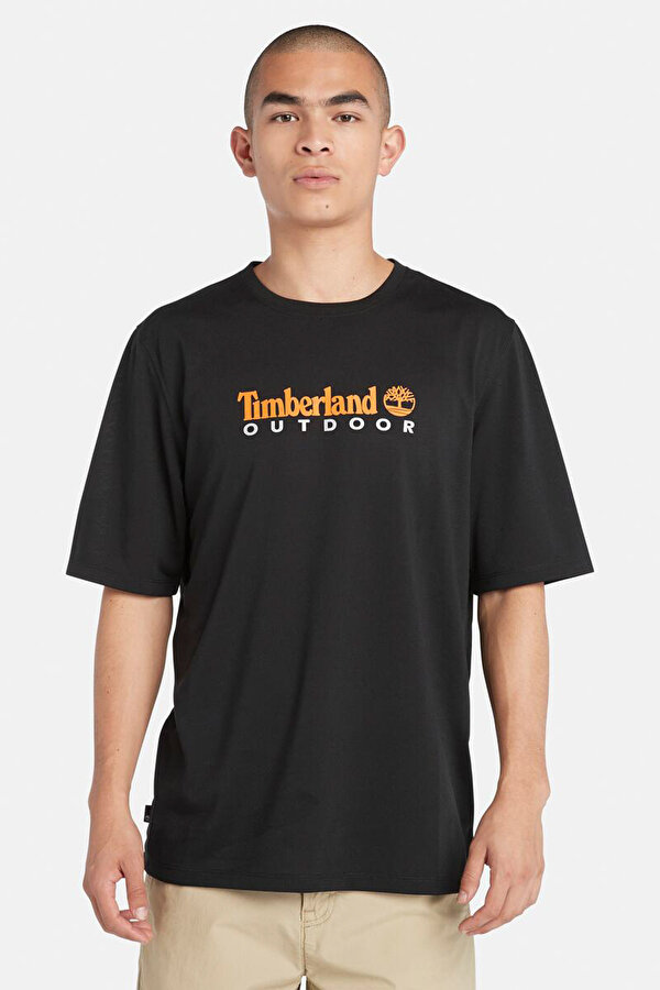 Timberland UV-PROTECTION LOGO SHORT Siyah Erkek Kısa Kol T-Shirt