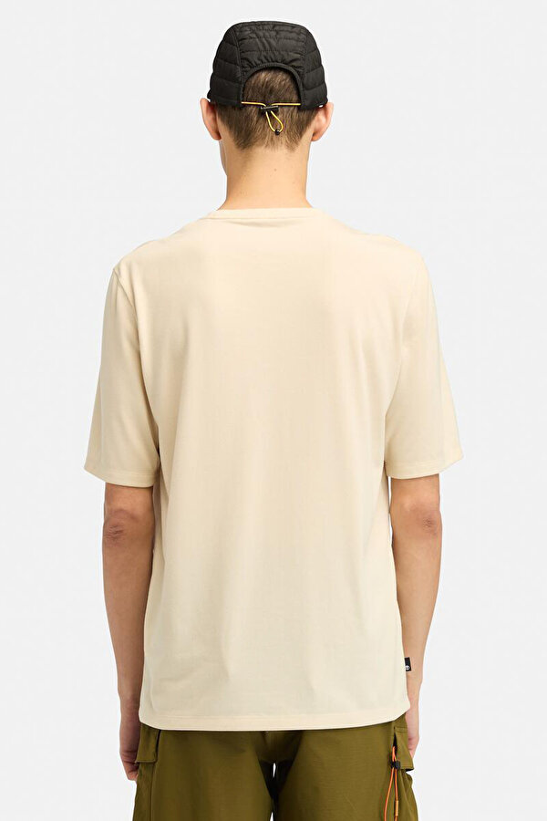 Timberland UV-PROTECTION LOGO SHORT Krem Erkek Kısa Kol T-Shirt