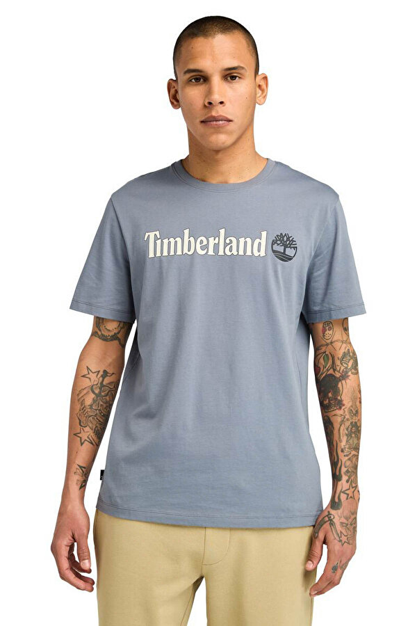 Timberland KENNEBEC RIVER Linear Log GRI Erkek Kısa Kol T-Shirt