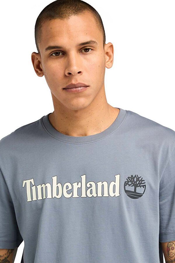 Timberland KENNEBEC RIVER Linear Log Gri Erkek Kısa Kol T-Shirt