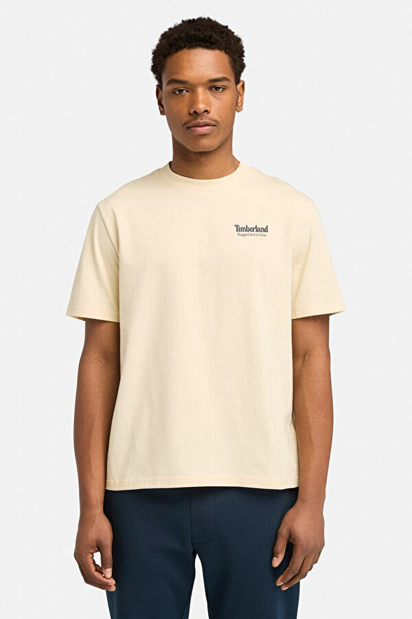 Timberland Rugged Active Gear Back G Krem Erkek Kısa Kol T-Shirt