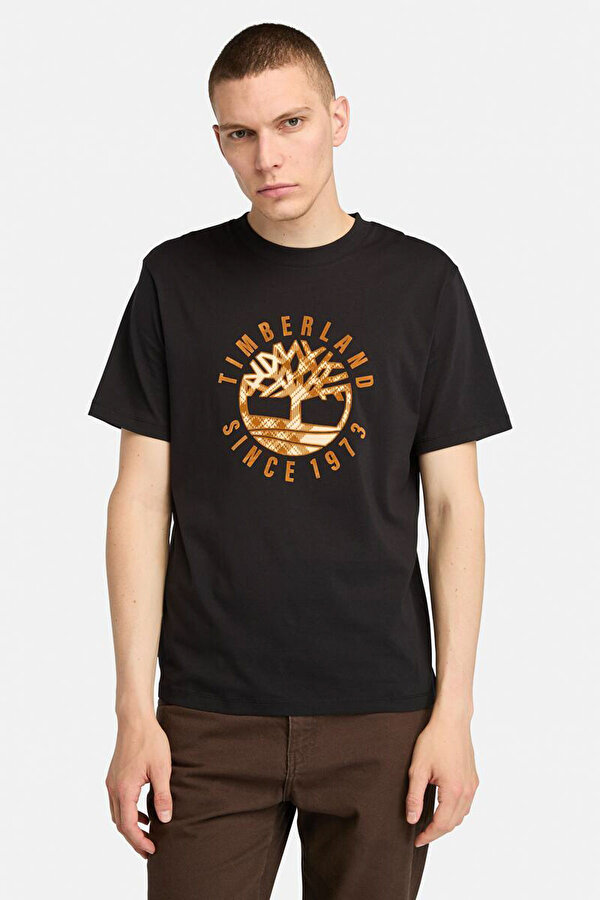 Timberland Holiday Front Graphic SS Siyah Erkek Kısa Kol T-Shirt