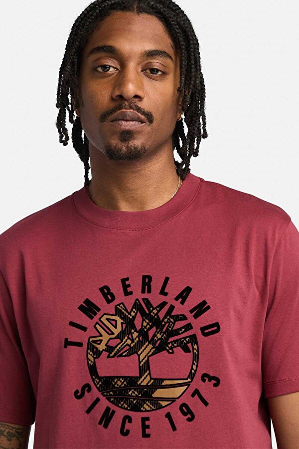 Timberland Holiday Front Graphic SS Kırmızı Erkek Kısa Kol T-Shirt