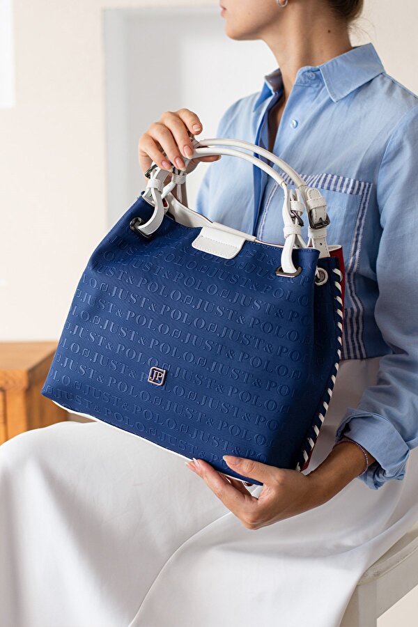 Just Polo Kadın Örgülü Büyük Boy Ayarlanabilir Askılı 4 Gözlü El Çanta Omuz Çanta 4031