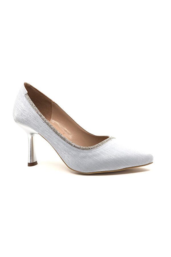 Feles Şerit Taş Detaylı Stiletto Kadın Topuklu Ayakkabı