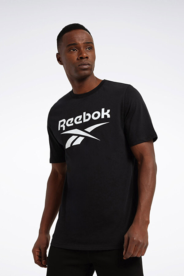 Reebok IDENTITY STACKED Siyah Erkek Kısa Kol T-Shirt