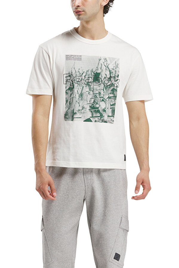 Reebok Cl Team Tradition Ss Tee Экрю Взрослый, Унисекс Футболка