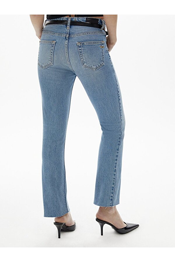 Lynda X Yuksek Bel Geni Paca Cropped Flare Jean Pantolon Fiyatlar Flo