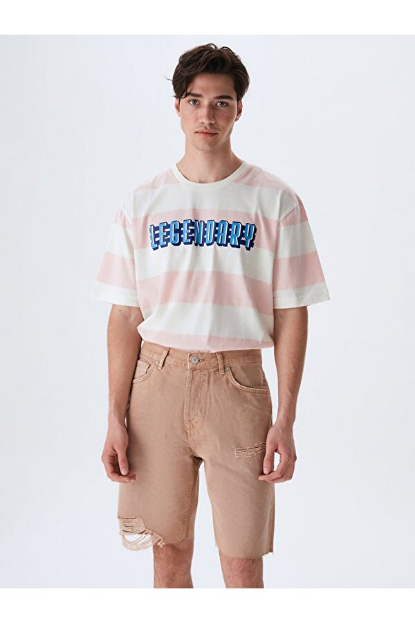 LTB Mateus Yırtıklı Düz Kesim Jean Bermuda