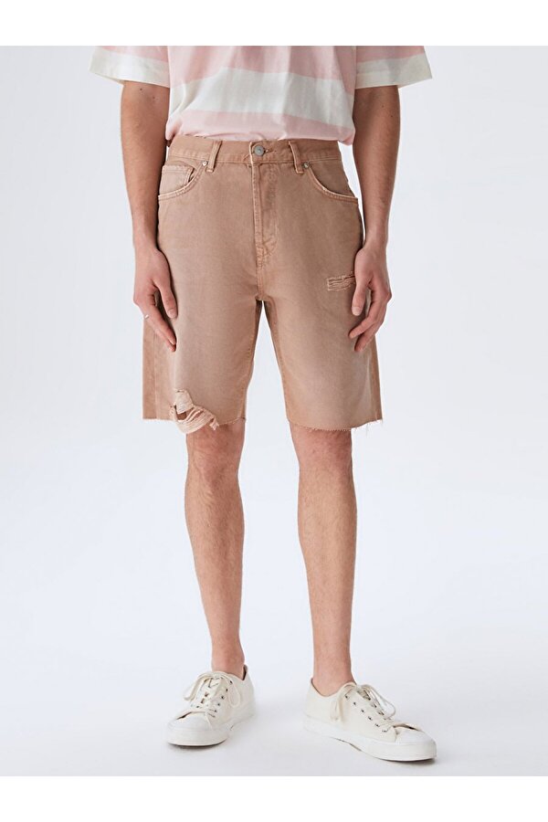 LTB Mateus Yırtıklı Düz Kesim Jean Bermuda