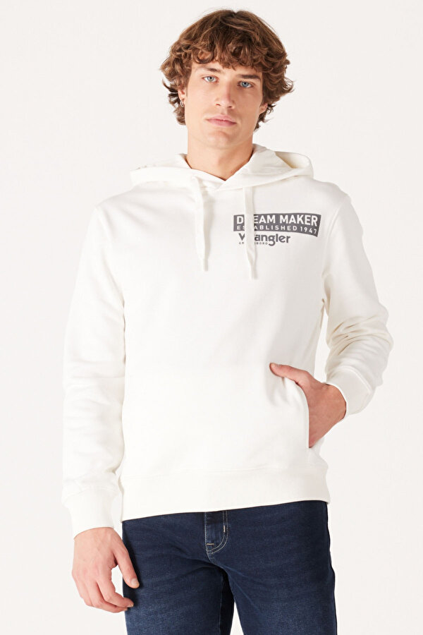 WRANGLER Regular Fit Normal kesim Ekru Erkek Sweatshirt