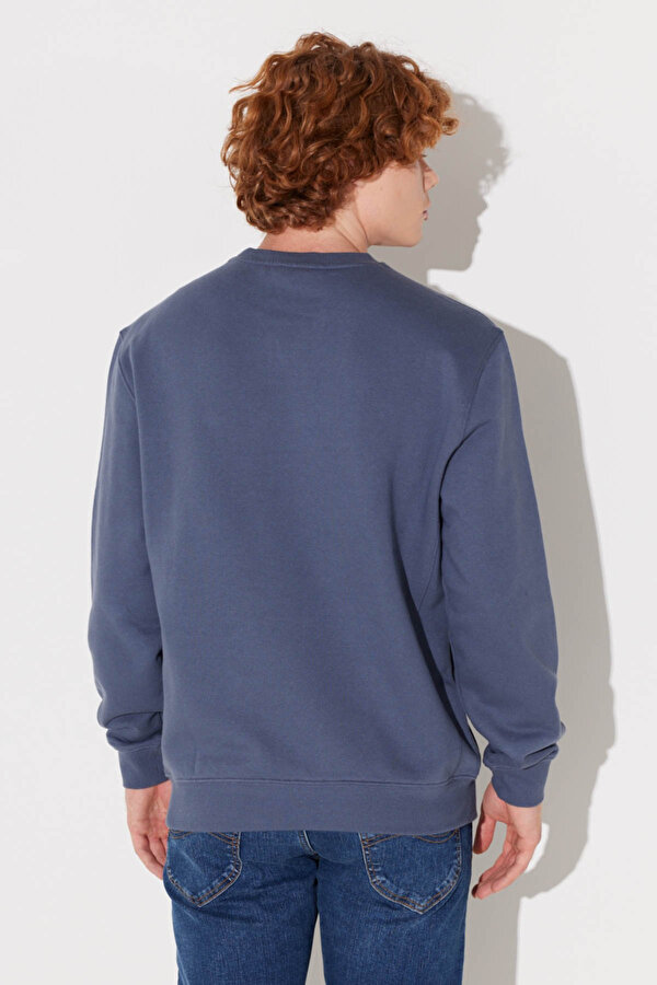 Lee Regular Fit Normal Kesim İndigo Erkek Sweatshirt