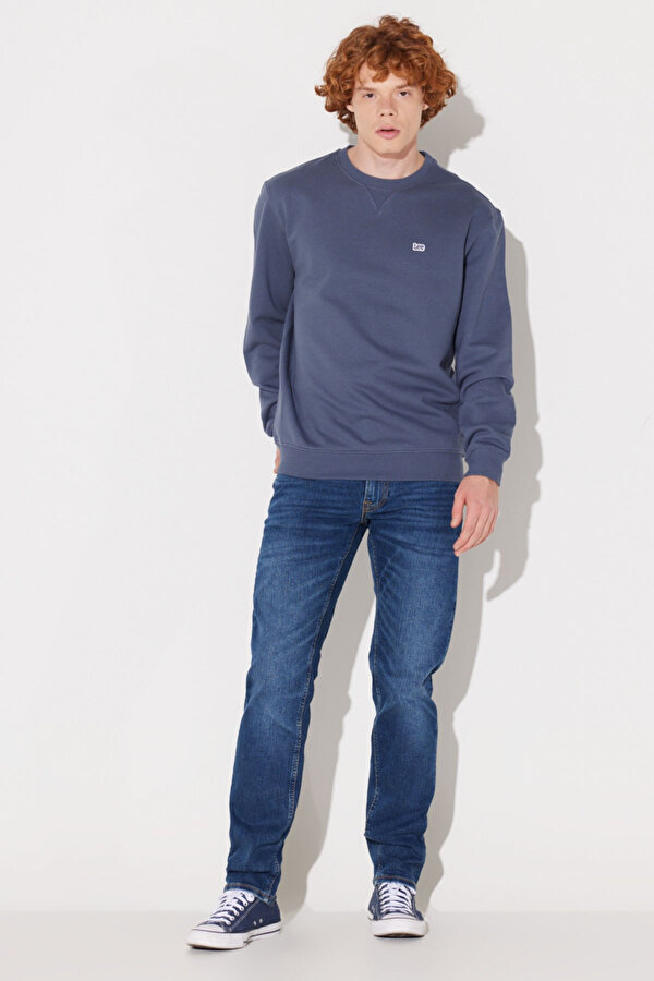 Lee Regular Fit Normal Kesim İndigo Erkek Sweatshirt
