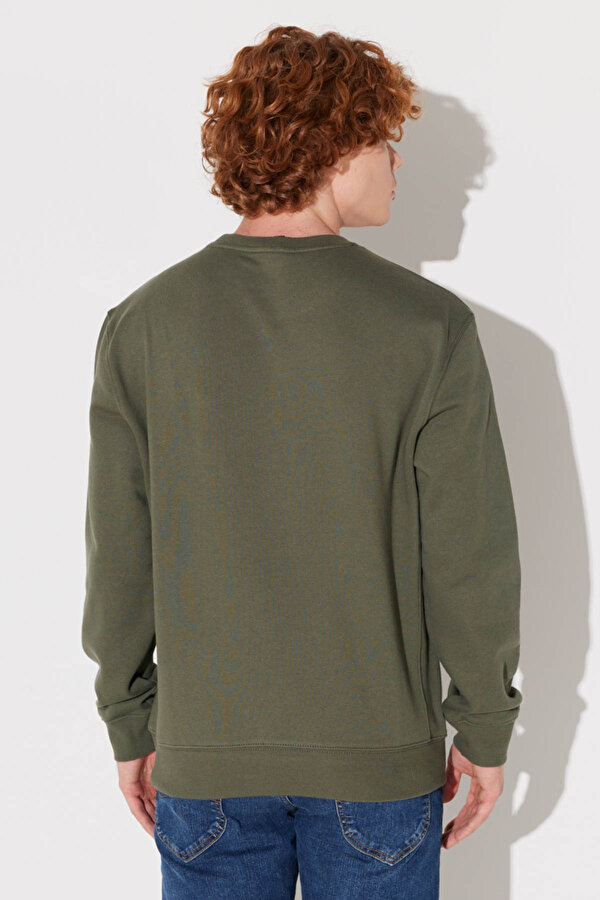 Lee Regular Fit Normal Kesim Yeşil Erkek Sweatshirt