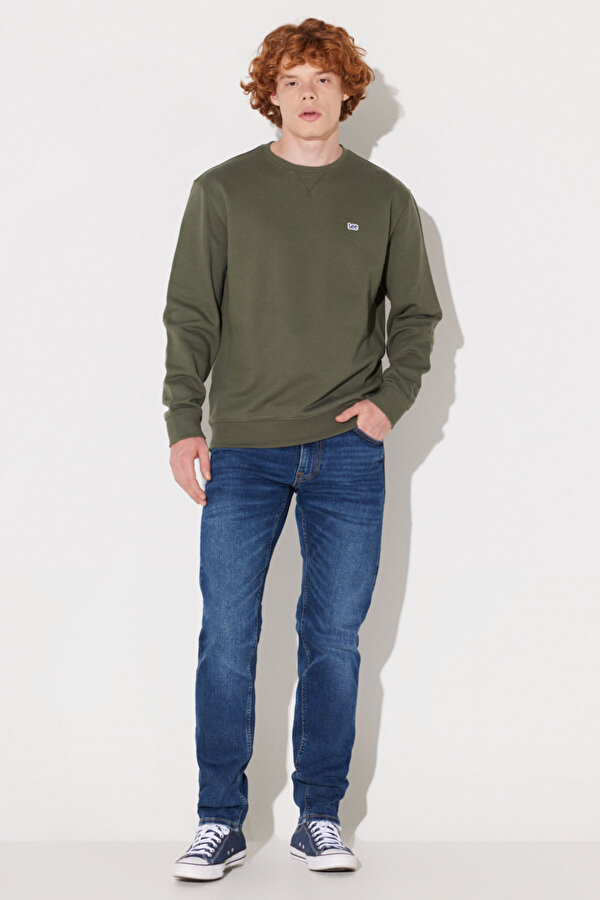 Lee Regular Fit Normal Kesim Yeşil Erkek Sweatshirt