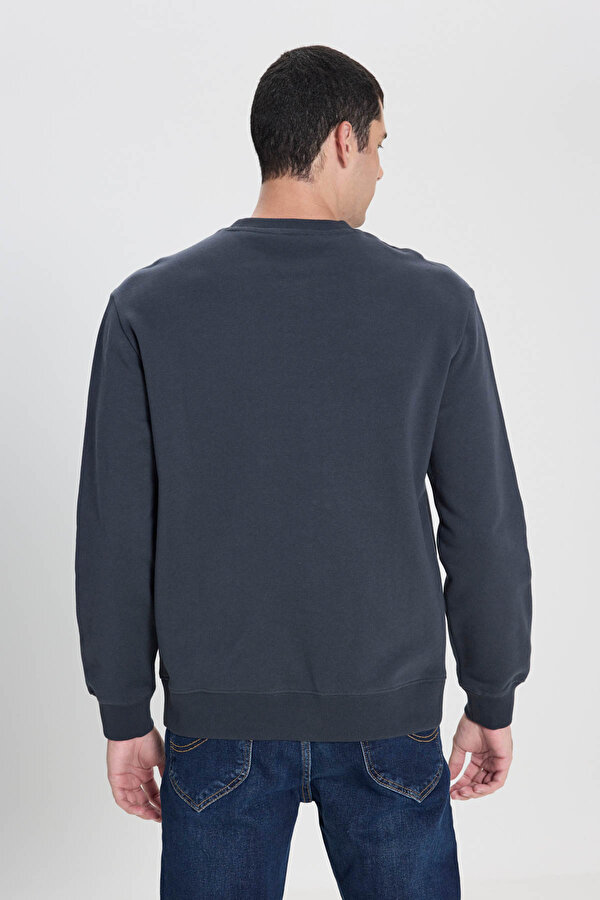 Lee Bisiklet Yaka Sweatshirt Gri Erkek Sweatshirt